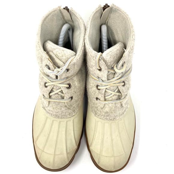 Sperry Saltwater Tide Wedge Boot Ivory‎ Womens 6 - Picture 5 of 7